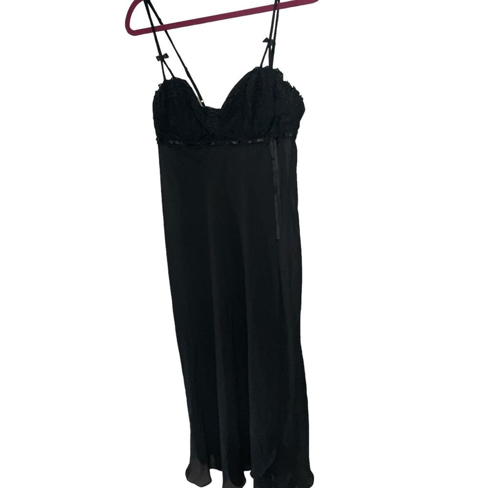 Intima Bella Donna XL Black Sheer Nightgown Lace Adjustable Bra